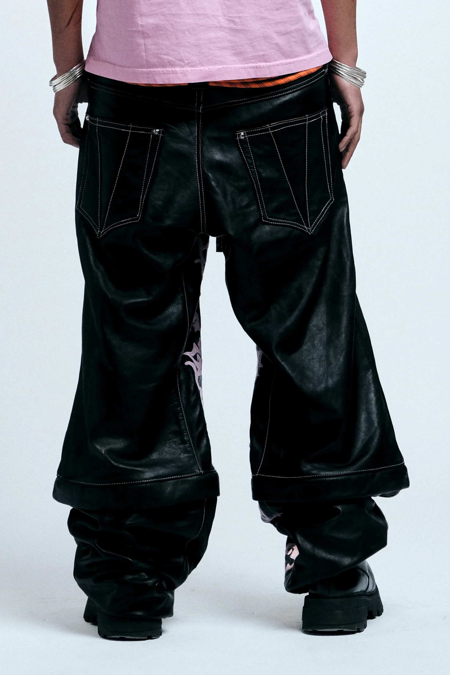 LVDV LEATHER PANTS/SHORTS (Orange V Label) Limited Edition - Image 7