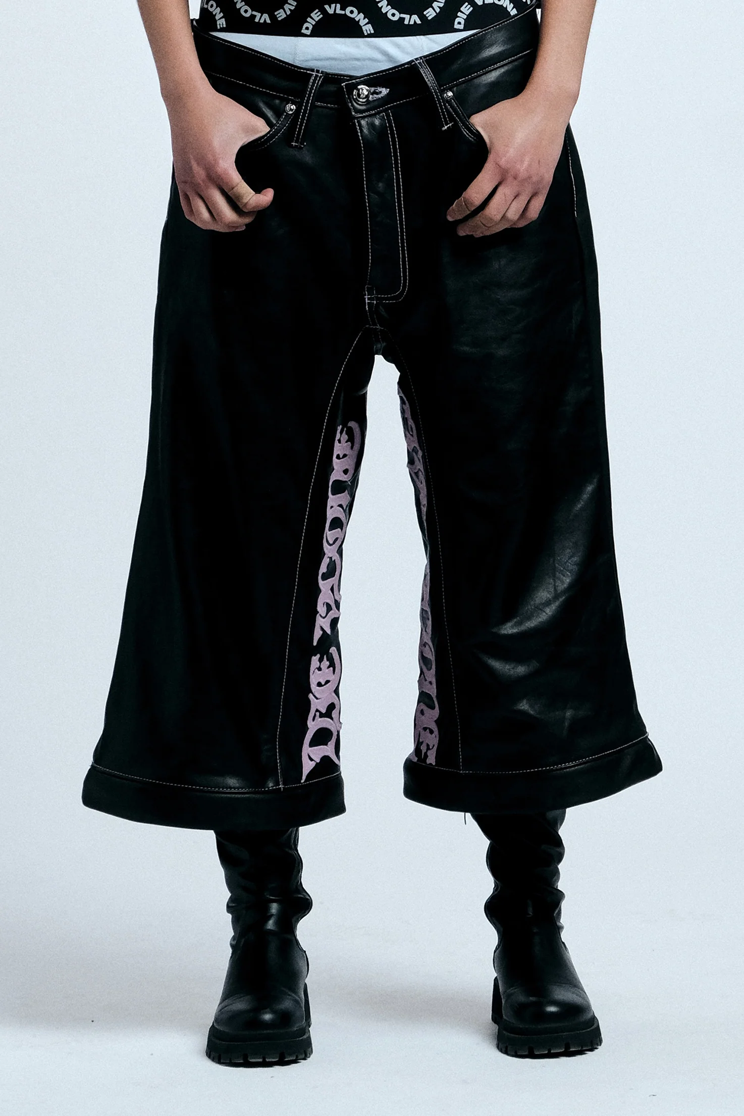 LVDV LEATHER PANTS/SHORTS (Orange V Label) Limited Edition - Image 8