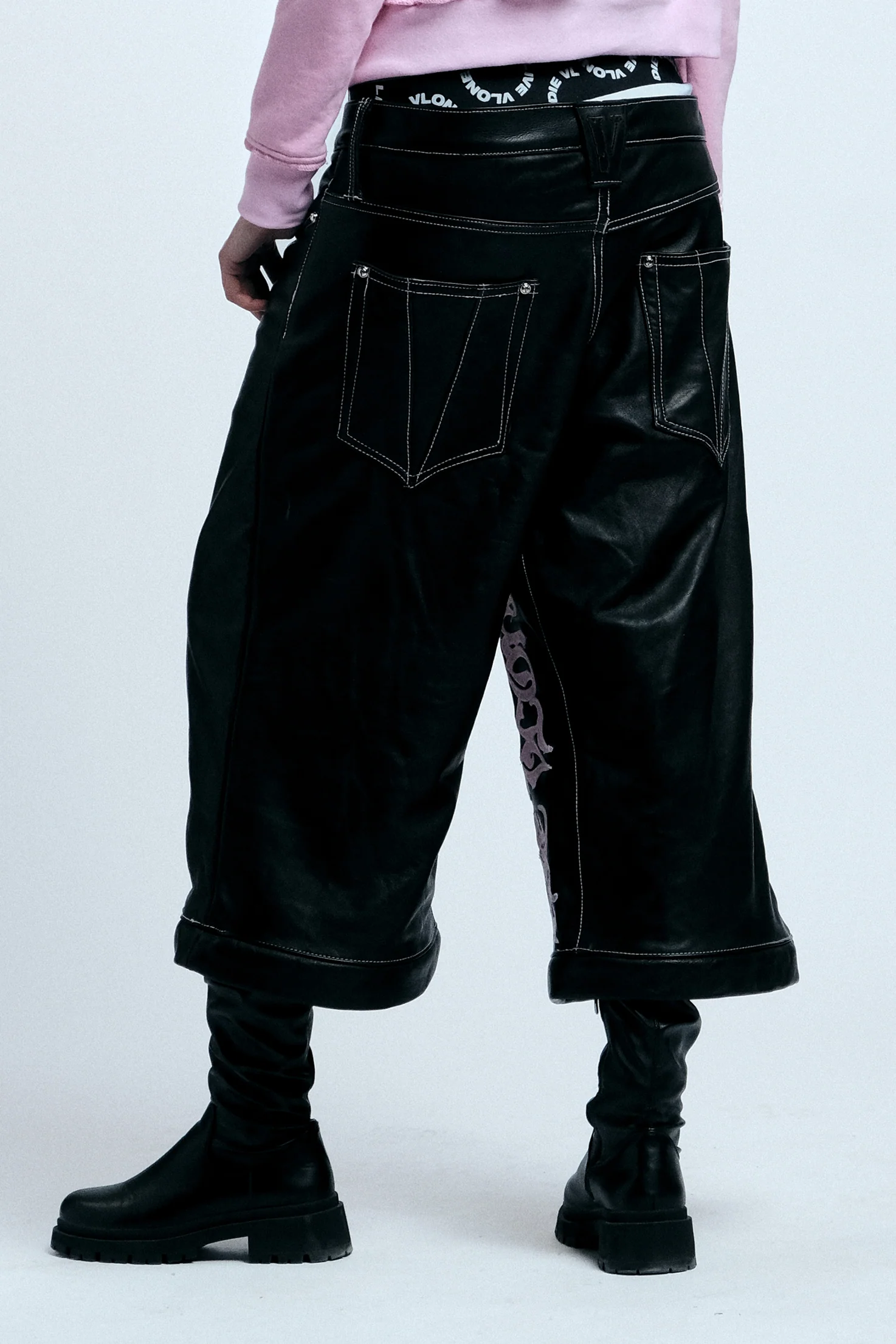 LVDV LEATHER PANTS/SHORTS (Orange V Label) Limited Edition - Image 9