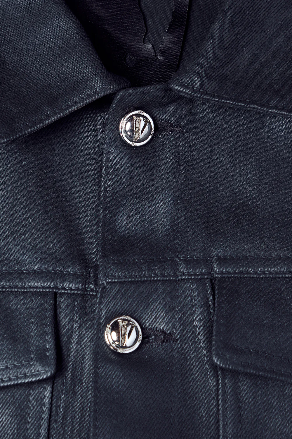 TAR WAXED DENIM JACKET (Black) - Image 5