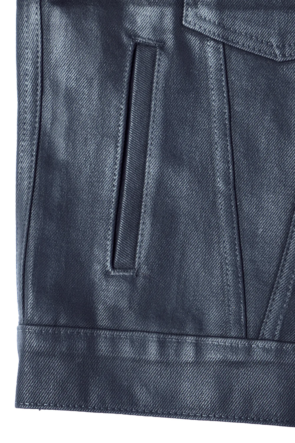 TAR WAXED DENIM JACKET (Black) - Image 8