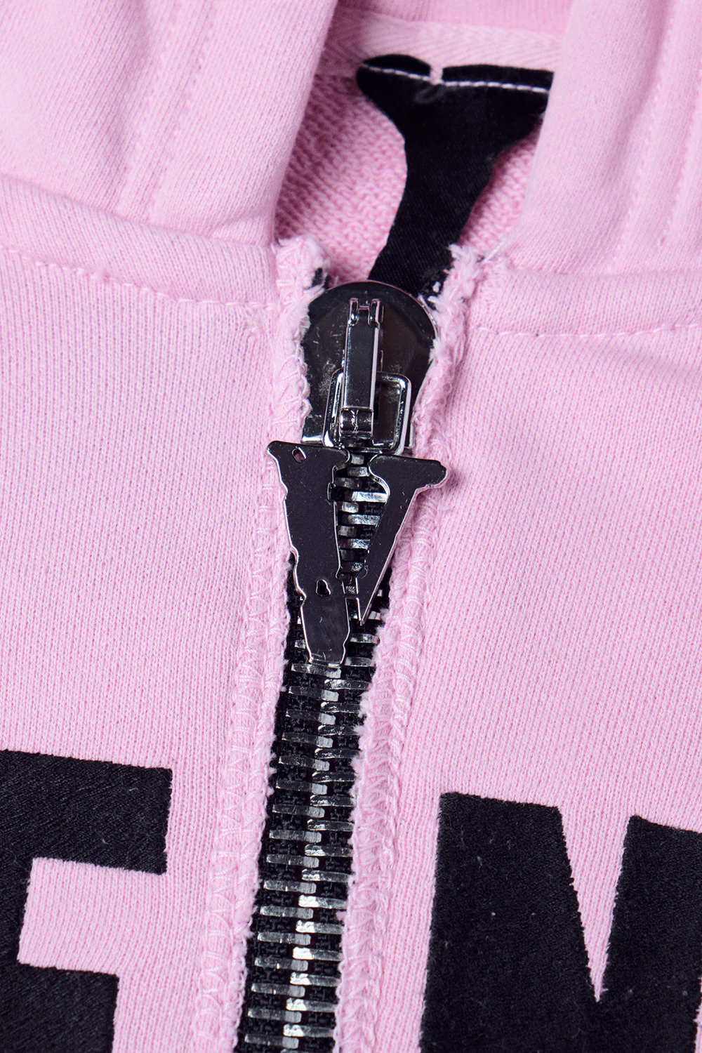 BLACK LIPSTICK FRIENDS- EMBROIDERED CROP TOP ZIP UP HOODIE (Pink) - Image 10