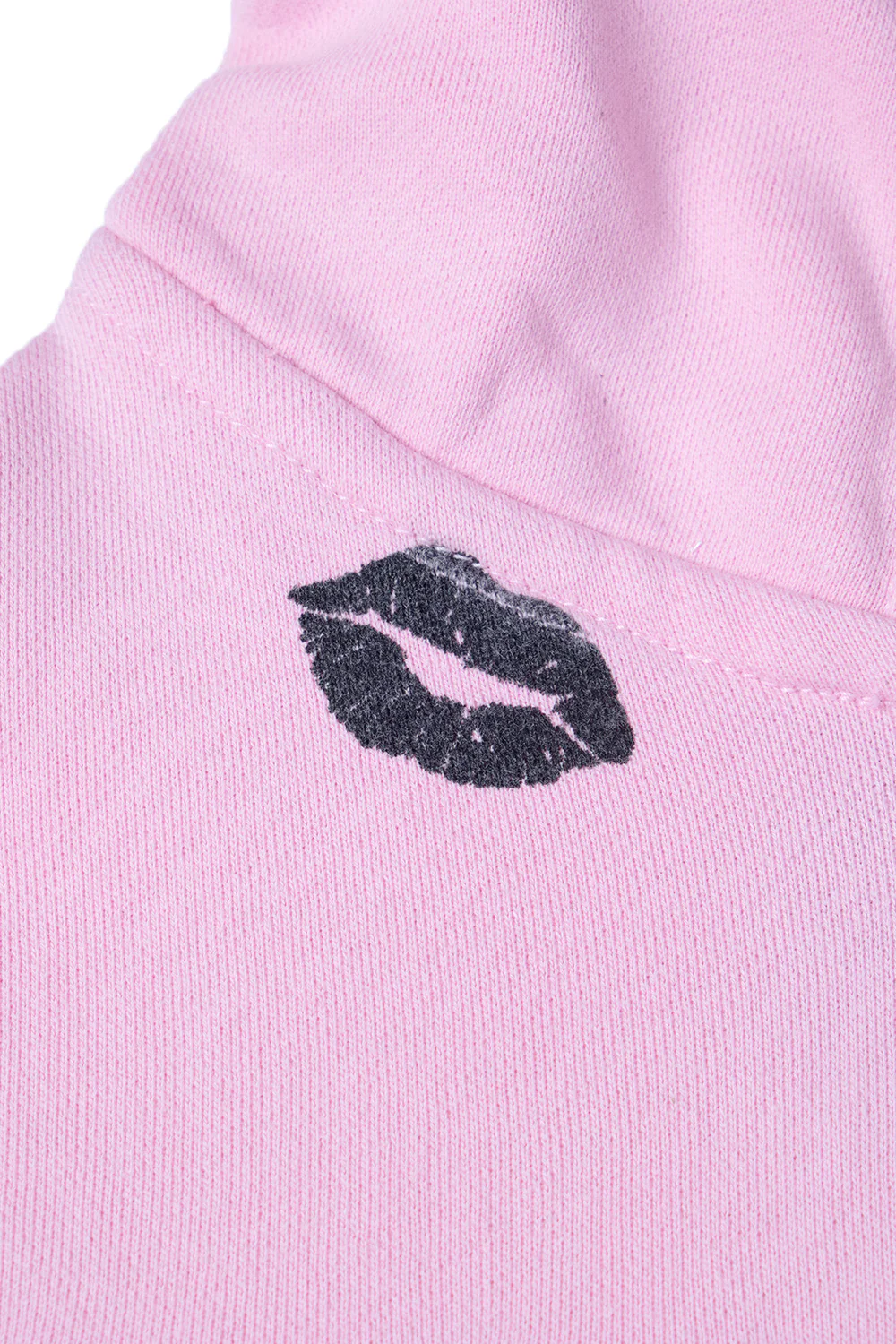 BLACK LIPSTICK FRIENDS- EMBROIDERED CROP TOP ZIP UP HOODIE (Pink) - Image 11