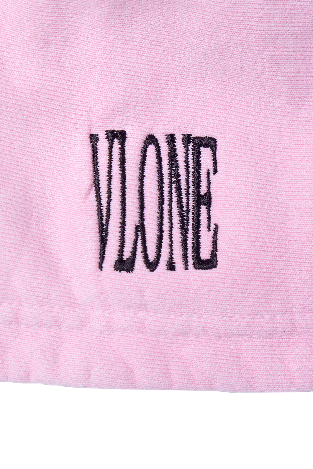 BLACK LIPSTICK FRIENDS- EMBROIDERED CROP TOP ZIP UP HOODIE (Pink) - Image 3