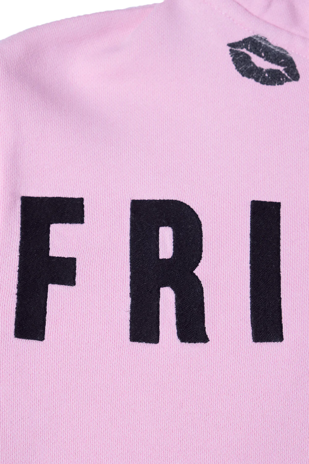 BLACK LIPSTICK FRIENDS- EMBROIDERED CROP TOP ZIP UP HOODIE (Pink) - Image 9